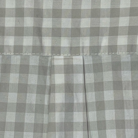 Garnet Hill Gray Check Top Size 8 Organic Pima Button Up Work Casual Sustainable - Picture 10 of 13